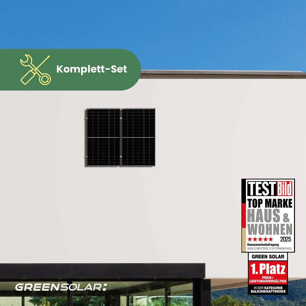 Balkonkraftwerk Wand M - Komplett-Set (1000W) inkl. Wifi Plug