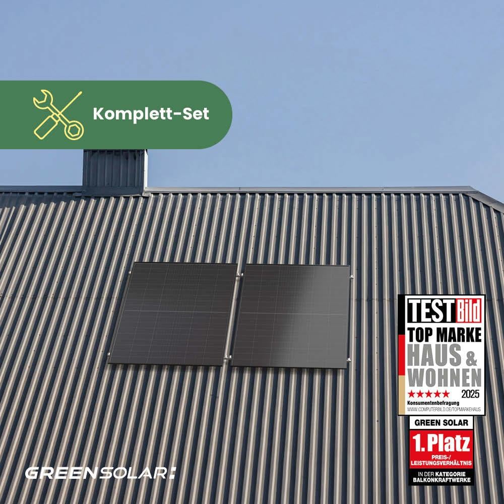 Balkonkraftwerk Universaldach M - Komplett-Set (1000W) inkl. Wifi Plug