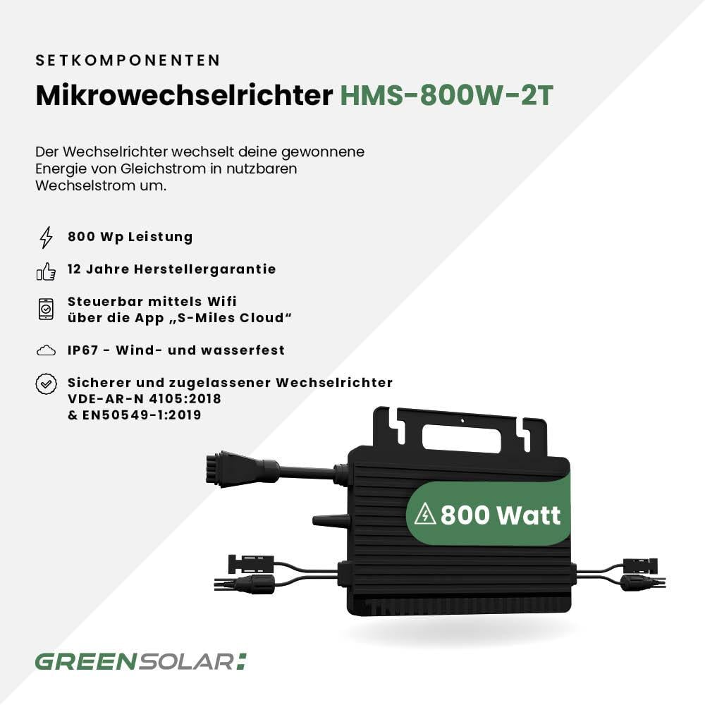 Balkonkraftwerk Wand M - Komplett-Set (900W) inkl. Wifi Plug