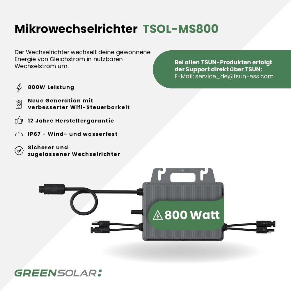 Balkonkraftwerk Flachdach M - Komplett-Set (900W) inkl. Wifi Plug