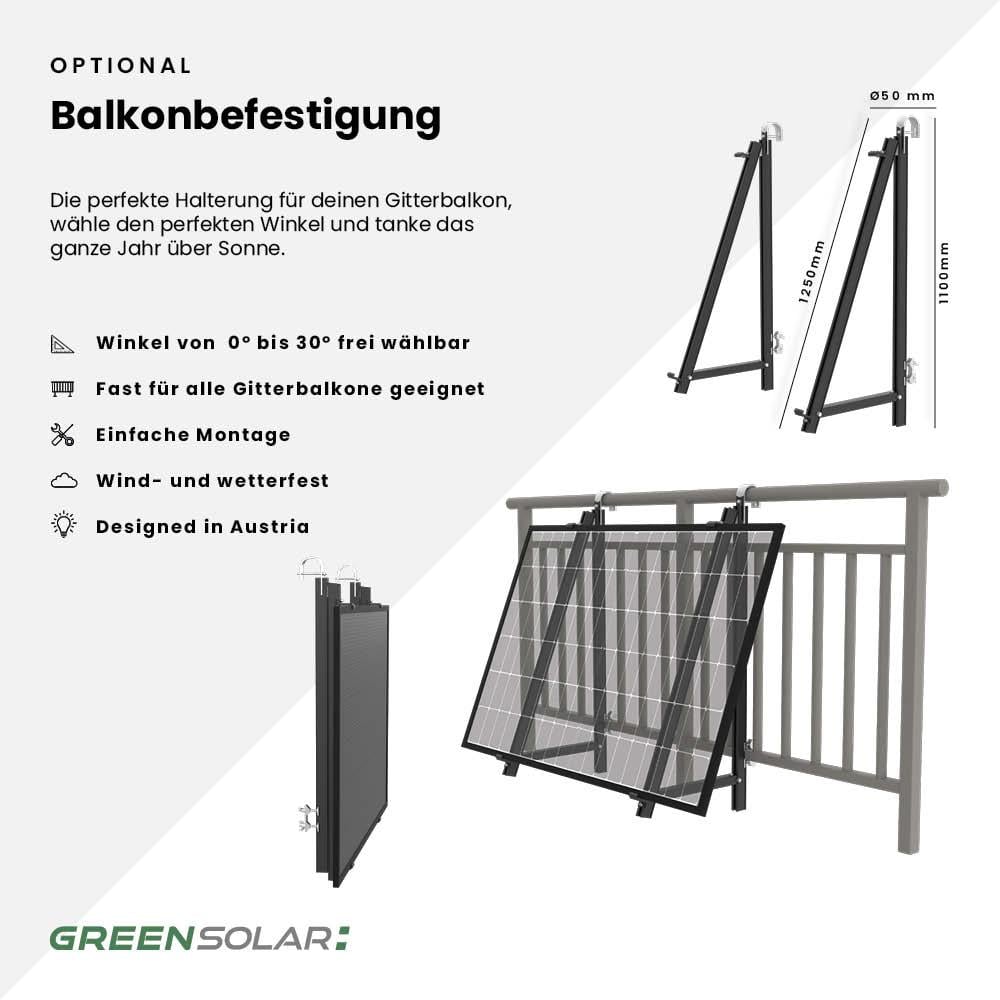 Balkonkraftwerk Basic 3600/800 black bifazial mit Balkonkraftwerkspeicher 2,7kWh "Anker SOLIX Solarbank 3 E-2700 Pro"