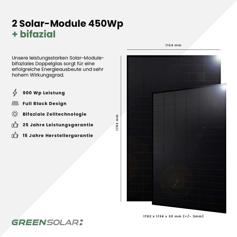 Kaminholzregal mit Balkonkraftwerk 900/800 black und Balkonkraftwerk-Speicher Anker Solarbank 3 E2700 inkl. Plane