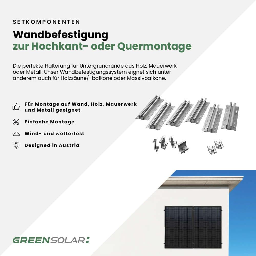 Balkonkraftwerk Wand M - Komplett-Set (1000W) inkl. Wifi Plug