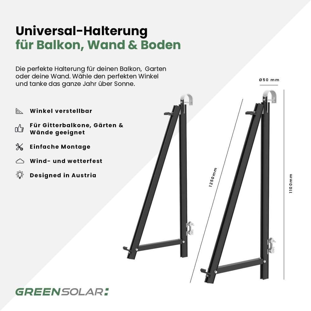 Balkonkraftwerk Boden 900/800 black bifazial