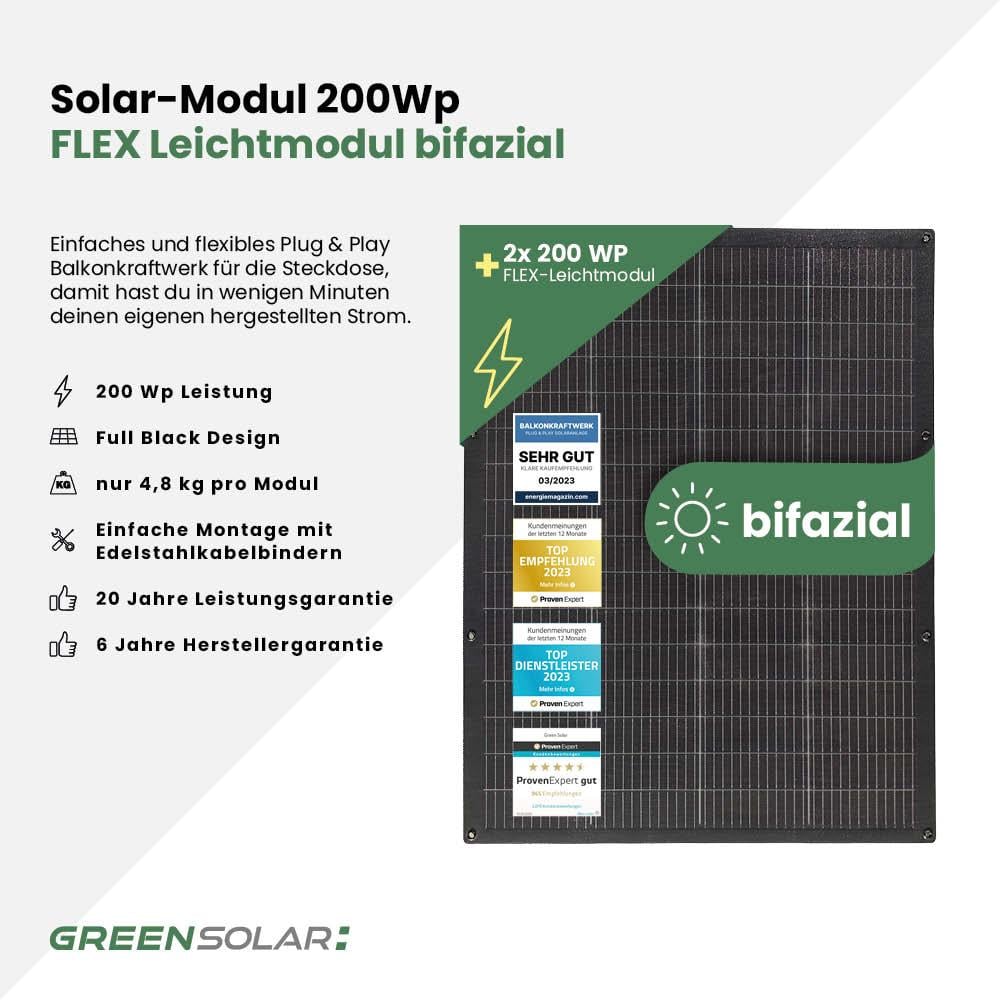 Balkonkraftwerk Flex 400/400 Set black/bifazial
