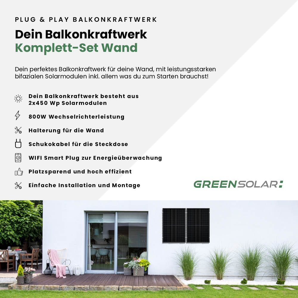 20307 Greensolar Balkonkraftwerk Wand 900 800 Bifazial 02