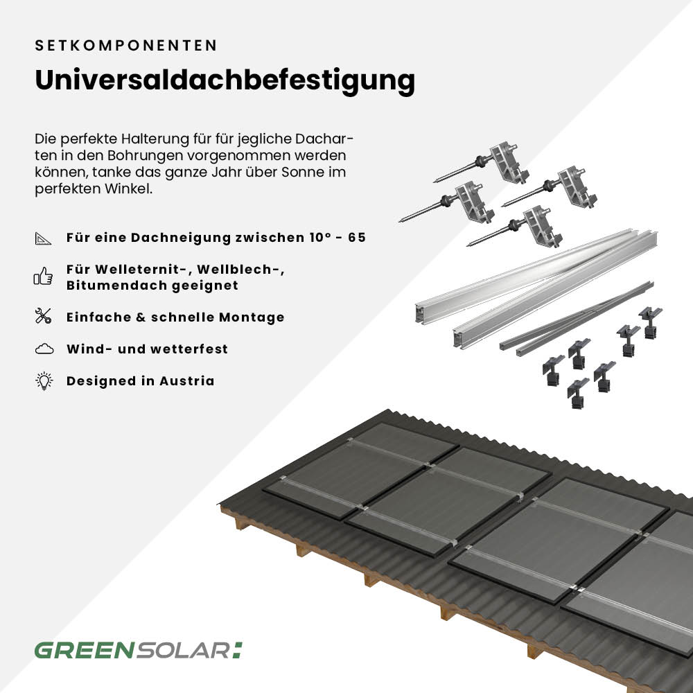 21100 Greensolar Solaranlage Universaldach 4kwp Mit Speicher 09