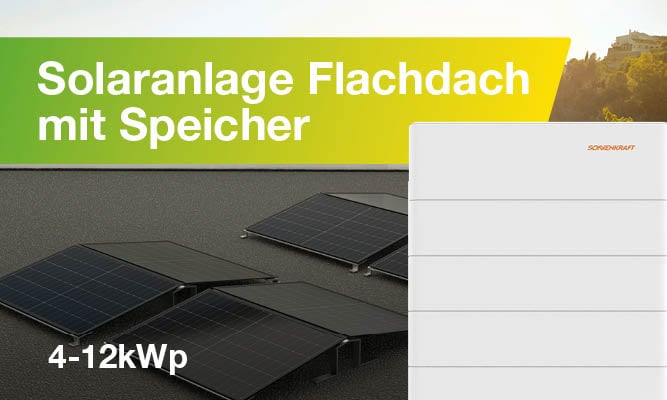 Solaranlage Flachdach mit Speicher