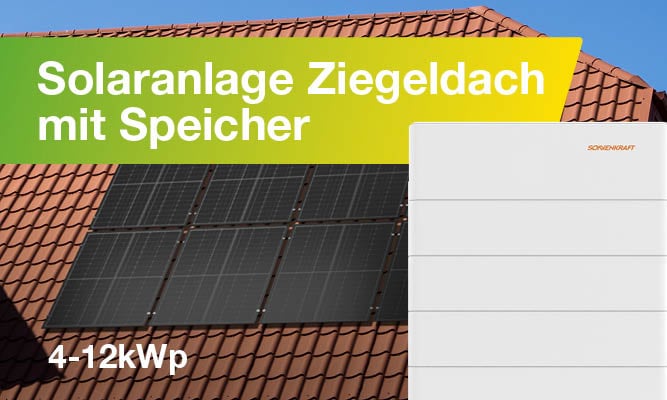 Solaranlage Ziegeldach mit Speicher