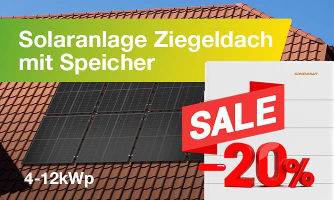 Solaranlage Ziegeldach mit Speicher