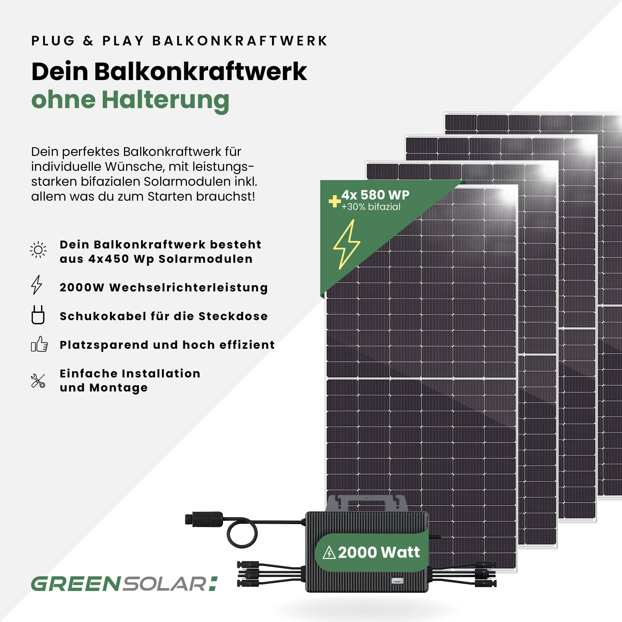 20366 Greensolar Balkonkraftwerk Basic 2320 800 02