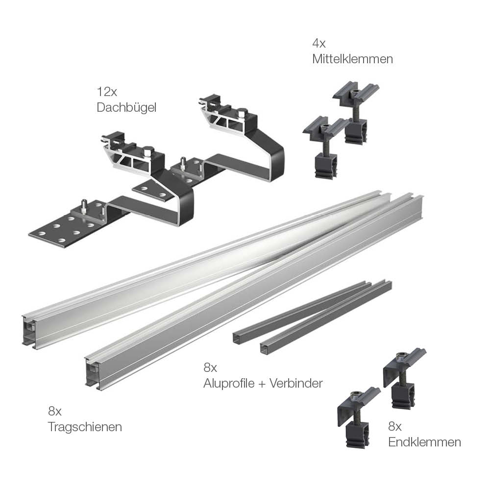 25097 Ziegeldachbefestigung 2x Grundset & 2x Erweiterung Für Insgesamt 4 Module 02