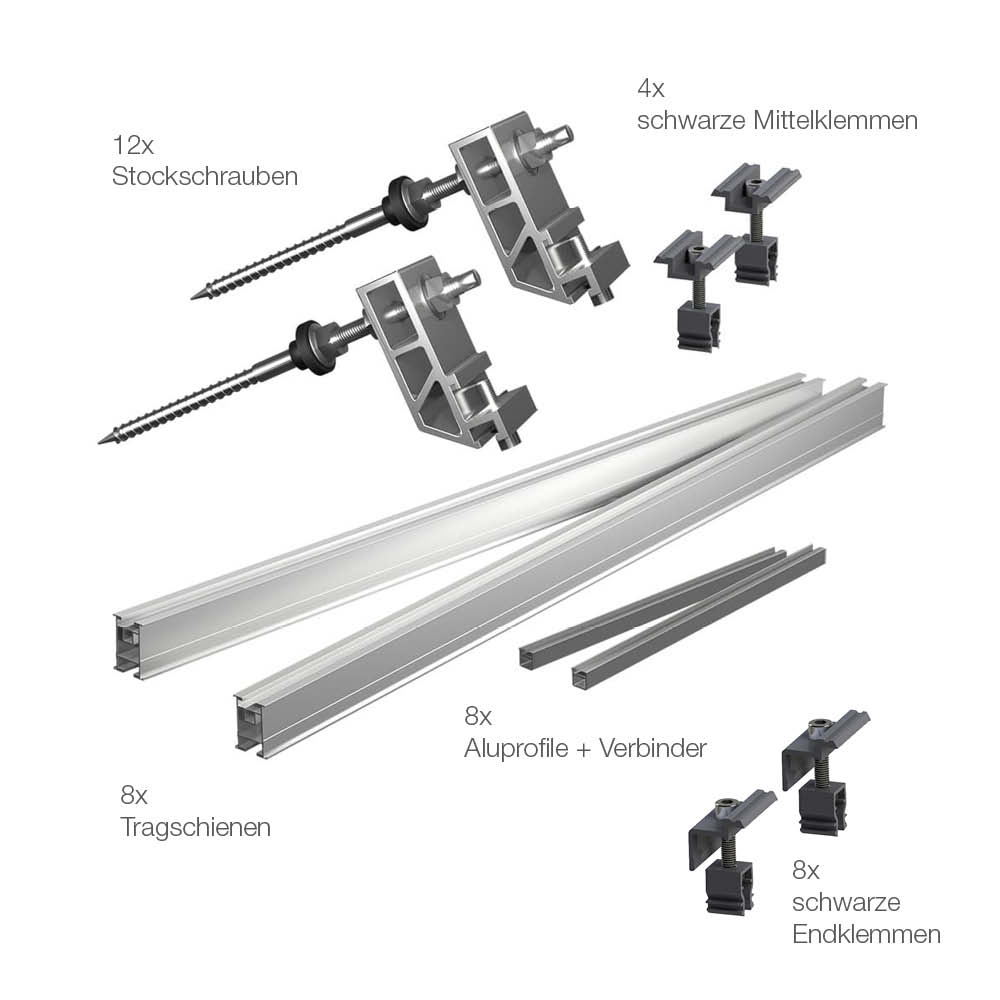 25098 Universaldachbefestigung 2x Grundset & 2x Erweiterung Für Insgesamt 4 Module 02