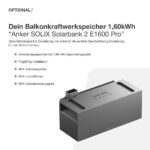 20369 Solarkraftwerk Basic 1160:800 Bifazial Mit Balkonkraftwerkspeicher Anker Solix 07