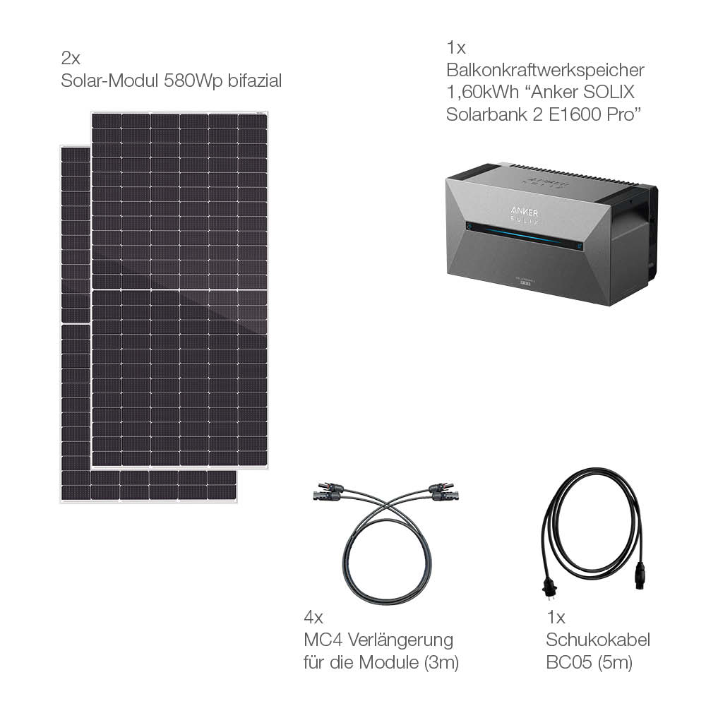 20369 Solarkraftwerk Basic 1160:800 Bifazial Mit Balkonkraftwerkspeicher Anker Solix 14