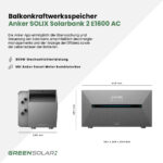 13120 Greensolar Balkonkraftwerkspeicher Anker Solix Solarbank 2 E1600 Ac 04