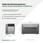 20401 Greensolar Balkonkraftwerk 1800 800 Mit Balkonkraftwerkspeicher Anker Solix Solarbank 311