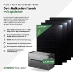 20401 Greensolar Balkonkraftwerk 1800 800 Mit Balkonkraftwerkspeicher Anker Solix Solarbank 32