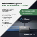 20401 Greensolar Balkonkraftwerk 1800 800 Mit Balkonkraftwerkspeicher Anker Solix Solarbank 36