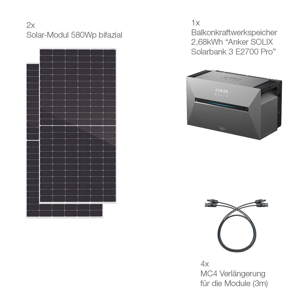 20402 Balkonkraftwerk Basic 1160:800 Bifazial Mit Anker Solarbank 3 E 2700 Pro 15 20402 Balkonkraftwerk Basic 1160:800 Bifazial Mit Anker Solarbank 3 E 2700 Pro 15