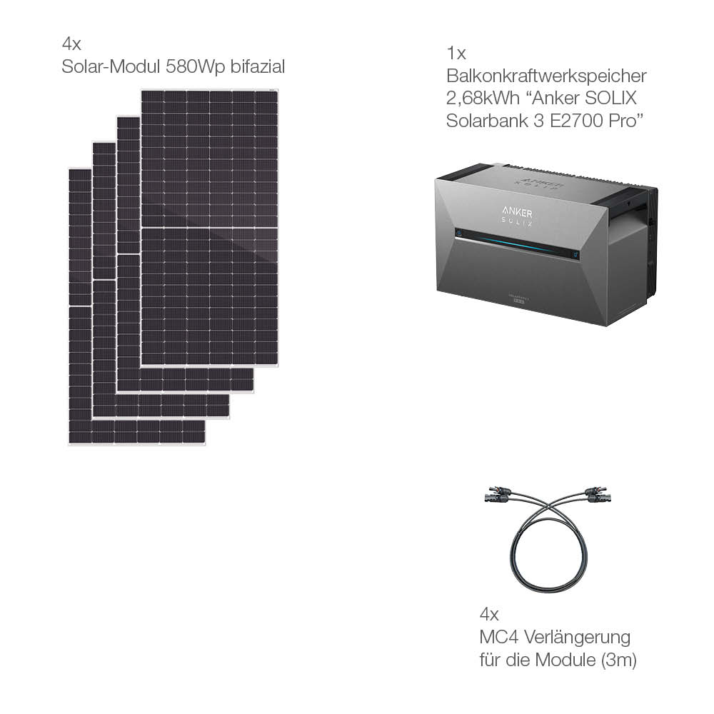 20403 Balkonkraftwerk Basic 2320:800 Bifazial Mit Anker Solarbank 3 E 2700 Pro 15 20403 Balkonkraftwerk Basic 2320:800 Bifazial Mit Anker Solarbank 3 E 2700 Pro 15