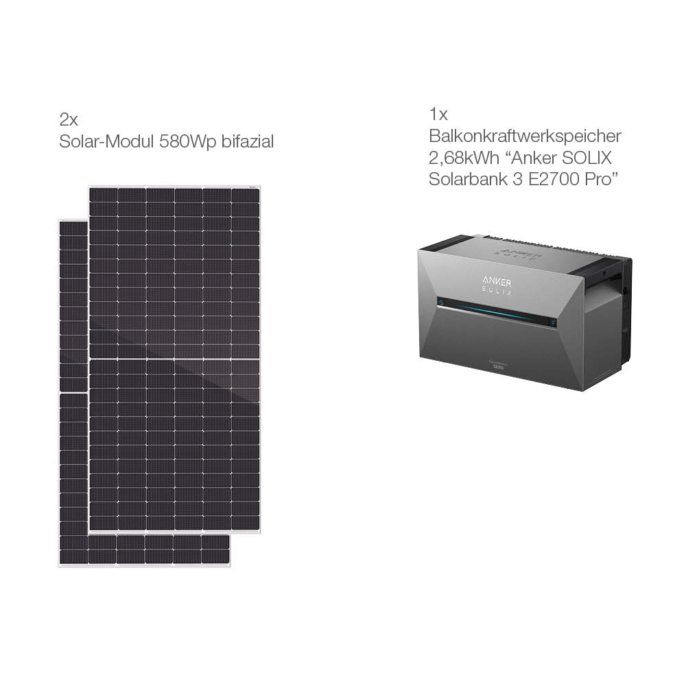 20404 Balkonkraftwerk Basic 1160:800 Bifazial Mit Anker Solarbank 3 E 2700 Pro 15 20404 Balkonkraftwerk Basic 1160:800 Bifazial Mit Anker Solarbank 3 E 2700 Pro 15