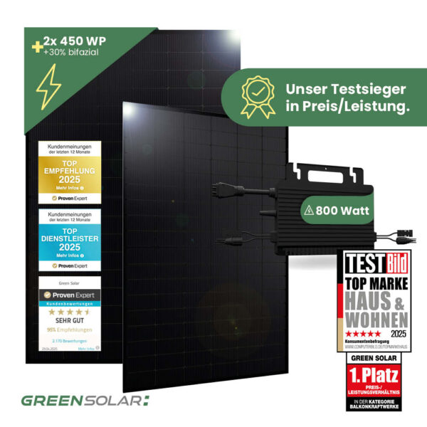 20325 Greensolar Testsieger Balkonkraftwerk Basic Ohne Halterung 900 800 01
