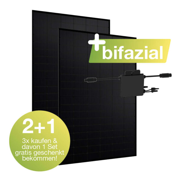 20406 Balkonkraftwerk Basic 900 800 Black Bifazial Mit Balkonkraftwerkspeicher V3 Generation Basis