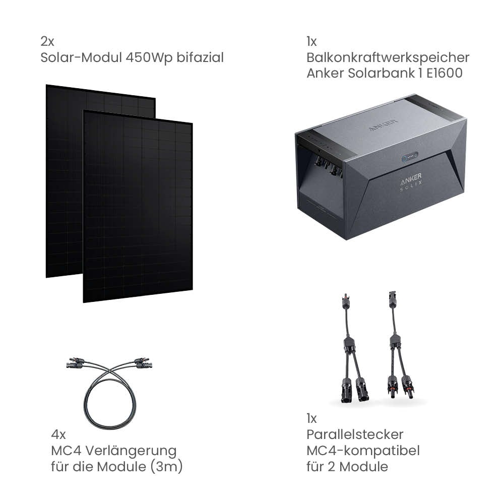 20431 Greensolar Balkonkraftwerk Basic 900 800 Mit Balkonkraftwerkspeicher Anker Solarbank 1 16 20431 Greensolar Balkonkraftwerk Basic 900 800 Mit Balkonkraftwerkspeicher Anker Solarbank 1 16
