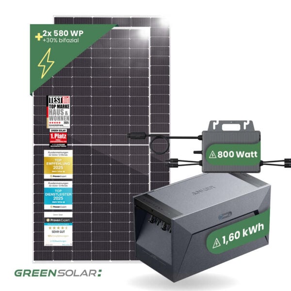 20432 Greensolar Balkonkraftwerk Basic 1600 800 Mit Balkonkraftwerkspeicher Anker Solarbank 1 01