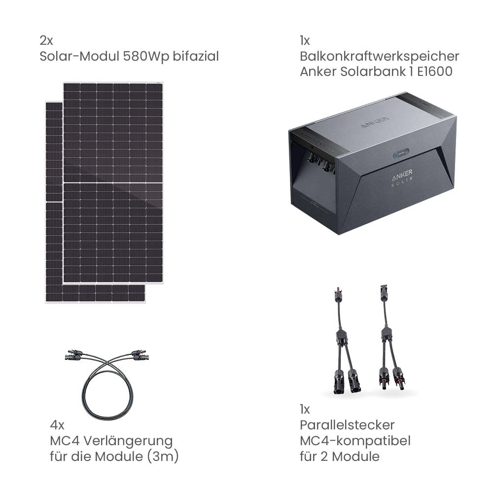 20432 Greensolar Balkonkraftwerk Basic 1600 800 Mit Balkonkraftwerkspeicher Anker Solarbank 1 16 20432 Greensolar Balkonkraftwerk Basic 1600 800 Mit Balkonkraftwerkspeicher Anker Solarbank 1 16