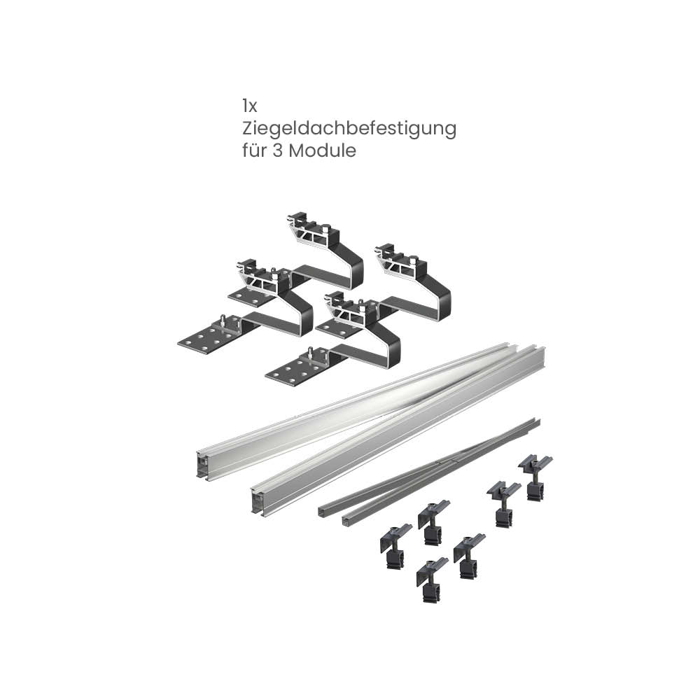 25099 Greensolar Ziegeldachbefestigung Grundset & Erweiterung Fuer 3 Module 03