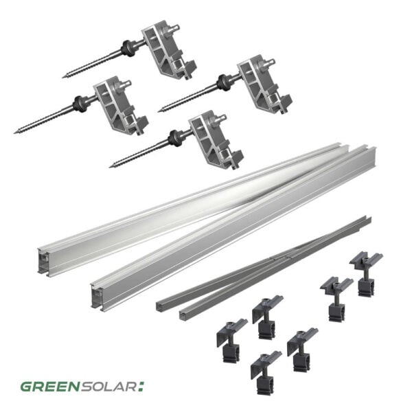 25100 Greensolar Universaldachbefestigung Grundset & Erweiterung Fuer 3 Module 01