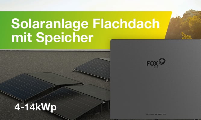 Solaranlage Flachdach mit Speicher