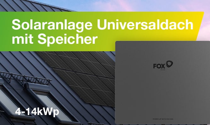 Solaranlage Universaldach mit Speicher