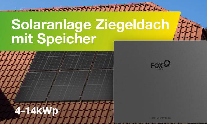 Solaranlage Ziegeldach mit Speicher