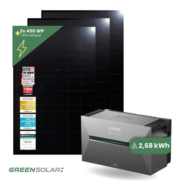 20438 Greensolar Balkonkraftwerk 1350 800 Mit Balkonkraftwerkspeicher Anker Solix Solarbank 3 01