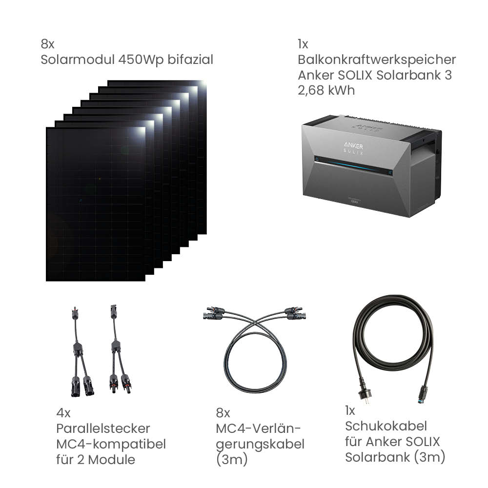 20462 Greensolar Balkonkraftwerk 3600 800 Mit Balkonkraftwerkspeicher Anker Solix Solarbank 3 21 20462 Greensolar Balkonkraftwerk 3600 800 Mit Balkonkraftwerkspeicher Anker Solix Solarbank 3 21