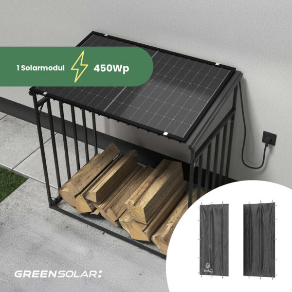 20611 Greensolar Kaminholzregal 450 400 Mit Plane 01