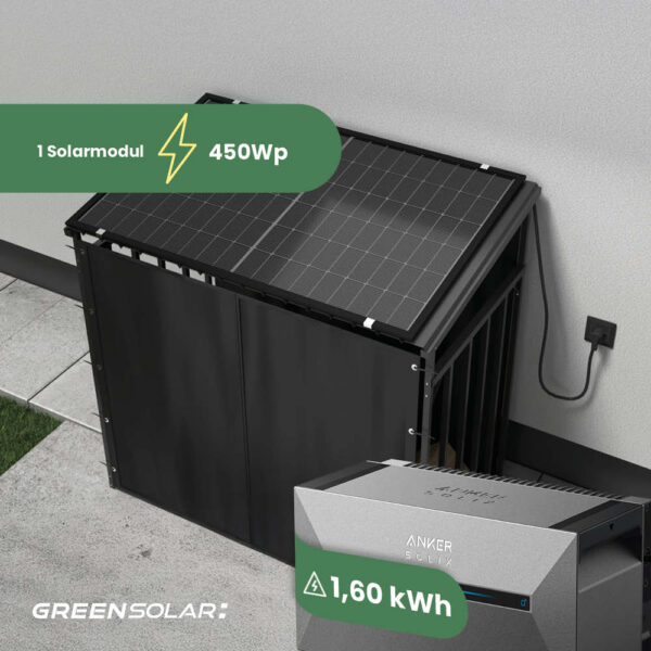 20614 Greensolar Kaminholzregal 450 400 Mit Plane Mit Balkonkraftwerk Speicher Anker Solix Solarbank 2 01