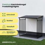 20614 Greensolar Kaminholzregal 450 400 Mit Plane Mit Balkonkraftwerk Speicher Anker Solix Solarbank 2 04