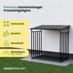 20616 Greensolar Kaminholzregal 900 Mit Balkonkraftwerk Speicher Anker Solix Solarbank 04