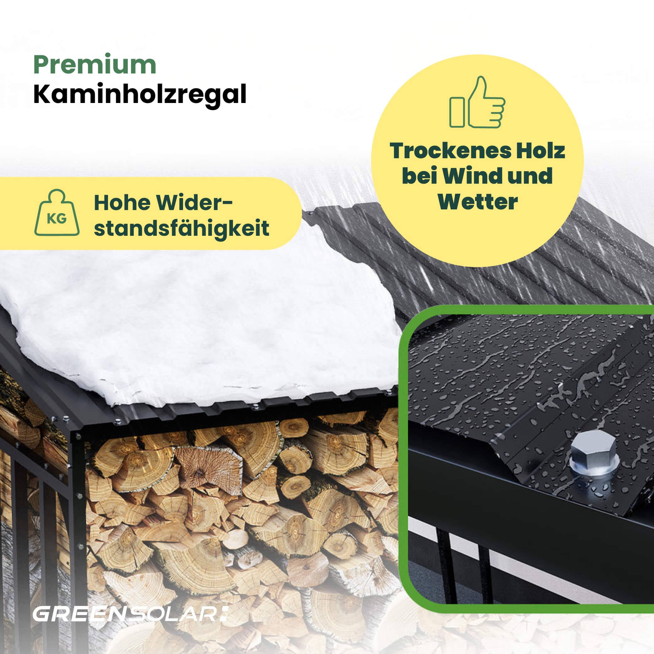 20616 Greensolar Kaminholzregal 900 Mit Balkonkraftwerk Speicher Anker Solix Solarbank 06