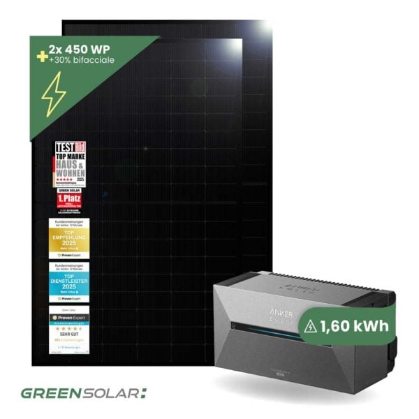 20467 Balkonkraftwerk Basic 900:800 Bifazial Mit Balkonkraftwerkspeicher Solarbank 2 E1600 Ac 01