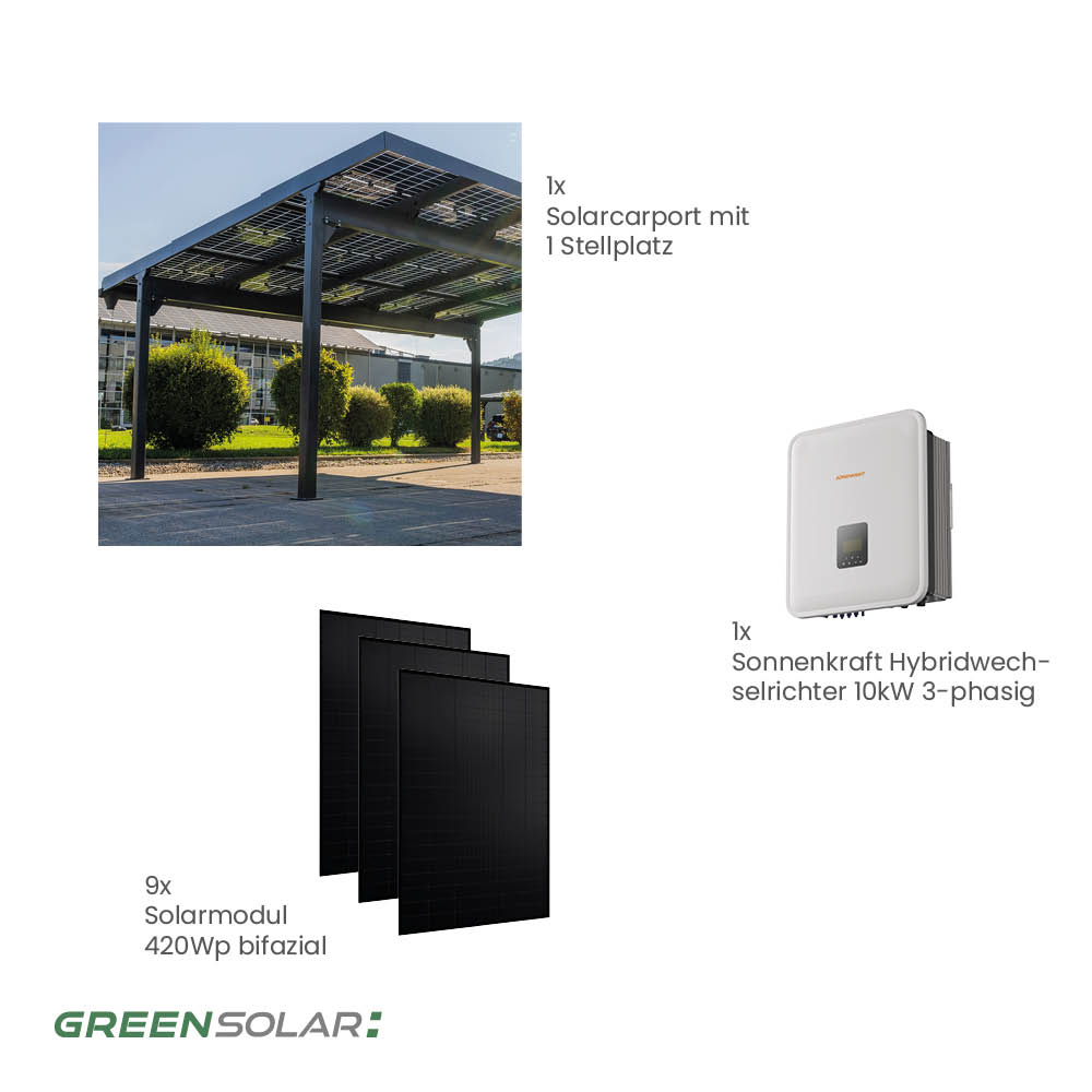 23106 Carport 1 Stellplatz Glas Glas–2kn–3,78kwp Inkl 10kwp Hybrid Wr 08